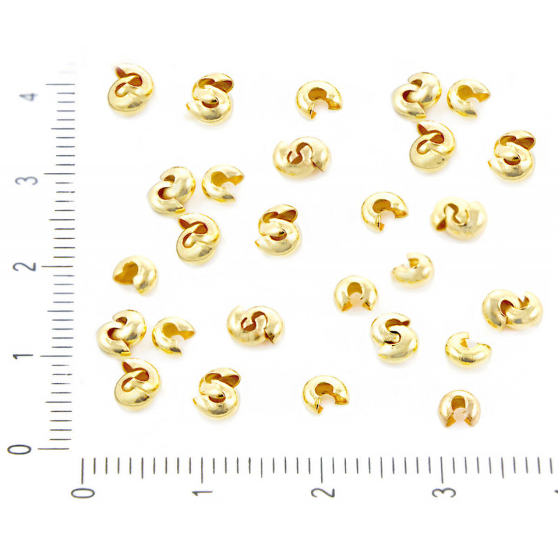 Kovové kulaté krimpovací korálky rozměry 4 mm x 2 mm 60 kusů