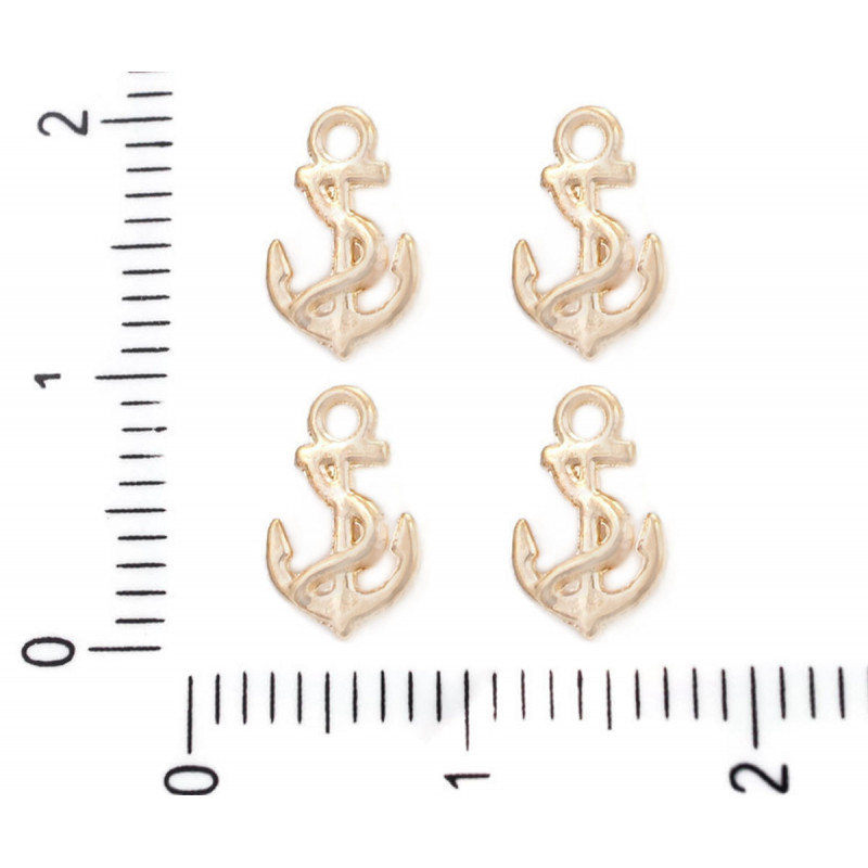 Kovový přívěsek ve tvaru kotvy rozměry 9, 5 mm x 6 mm očko 1, 2 mm 20 kusů