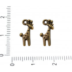 Kovový přívěsek ve tvaru žirafy starožitný bronzový vzhled zvířecí motiv rozměry 14 mm x 7 mm dírka 1 mm 10 kusy