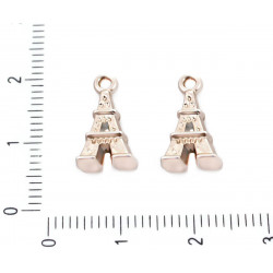 Kovový přívěsek ve tvaru Eiffelovy věže rozměry 16 mm x 8 mm očko 1, 5 mm 4 kusy