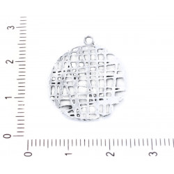 Kovový přívěsek s očkem starožitný stříbrný vzhled kulatý, rozměry 23 mm x 21 mm x 0, 8 mm dírka 1, 5 mm 4 kusy