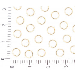 Pozlacené kovové spojovací kroužky tvoření, výroba šperků, velikost 3 mm x 0, 3 mm 600 kusů