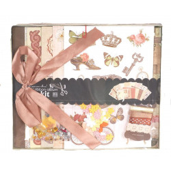 Sada na scrapbooking růžová, album velikost 25 cm x 21 cm