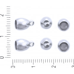 Kovový spojovací článek konektor spojka nerezová ocel na náramky náušnice rozměry 6 mm x 9 mm dírka 4 mm 2 mm 4 kusy