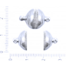 Postříbřená kulatá magnetická kovová spona zapínání na náramky řetízky náhrdelníky rozměry 18 mm x 12 mm 2 kusy