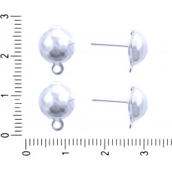 Kovová náušnicová puzeta s kulatou hlavičkou a očkem rozměry 6 mm x 8 mm očko 0, 4 mm 20 kusů