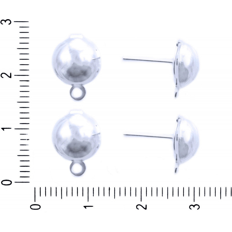 Kovová náušnicová puzeta s kulatou hlavičkou a očkem rozměry 6 mm x 8 mm očko 0, 4 mm 20 kusů