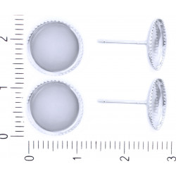 Kovová náušnicová puzeta s plochým lůžkem průměr 10 mm 6 kusů