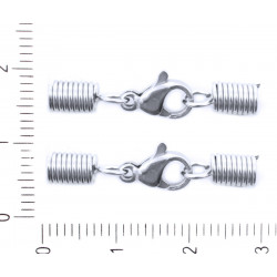 Nerezové kovové zapínání na náramky řetízky náhrdelníky s pružinovými koncovkami rozměry 4 mm x 9 mm dírka 3 mm 2 kusy