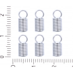 Kovové nerezové pružinové koncovky na tvoření šperků, náramků, řetízků, rozměry 11 mm x 4, 5 mm dírka 3 mm 30 kusů