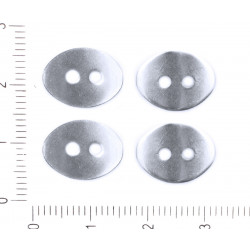 Kovové oválné konektory nerezová ocel se dvěma dírkami rozměry 14 mmx 12 mm dírky 2 mm 6 kusů