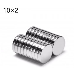 Silné neodymové magnety kulaté, ploché, velikost 10 mm x 2 mm 10 kusů