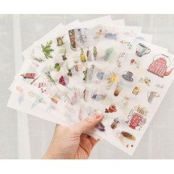 Samolepky nálepky motivy - scrapbooking washi psaní deníků, 1 kus