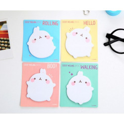 1ks Molang Papír Roztomilá Králičí Zvířat Cartoon Memo Pad Samolepky Obtisk Sticky Notes Scrapbooking Diy Kawaii Poznámkový