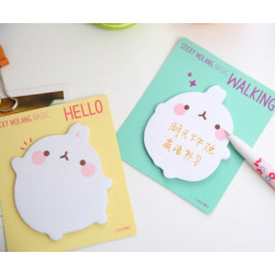 1ks Molang Papír Roztomilá Králičí Zvířat Cartoon Memo Pad Samolepky Obtisk Sticky Notes Scrapbooking Diy Kawaii Poznámkový