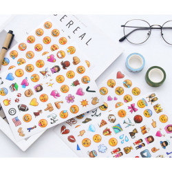 Samolepky nálepky motiv - smajlíci emoji na dekoraci tvoření, plánování, scrapbooking psaní deníku 4 listy