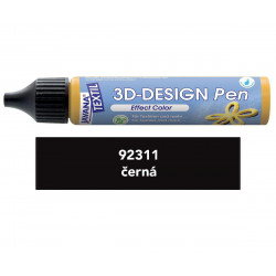 3D Design Pen na světlý a tmavý textil 29 ml černá