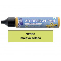 3D Design Pen na světlý a tmavý textil 29 ml májová zelená