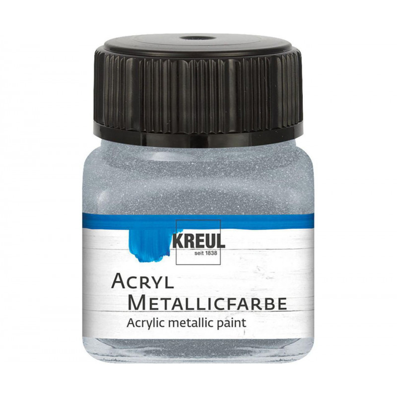 Akrylová barva metalická KREUL 20 ml stříbrná