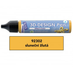 3D Design Pen na světlý a tmavý textil 29 ml sluneční žlutá
