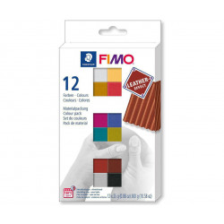 FIMO LEATHER Efekt sada 12 barev 25 g