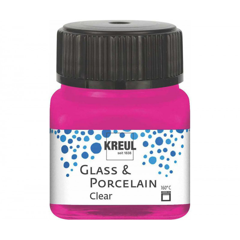 Barva na sklo a porcelán KREUL clear růžová 20 ml