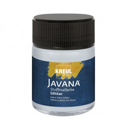 Barva na textil třpytivá JAVANA 50 ml stříbrná