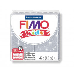 FIMO kids 42g - dětská modelovací hmota stříbrná se třpytkami