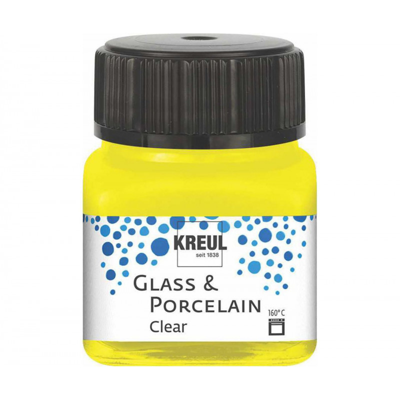 Barva na sklo a porcelán KREUL clear žlutá 20 ml