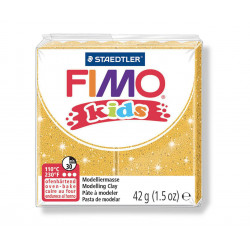 FIMO kids 42g - dětská modelovací hmota zlatá se třyptkami