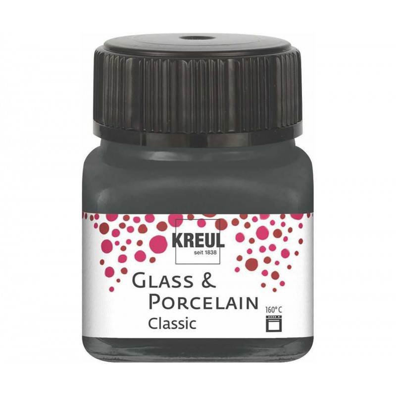 Barva na sklo a porcelán KREUL classic šedá 20 ml