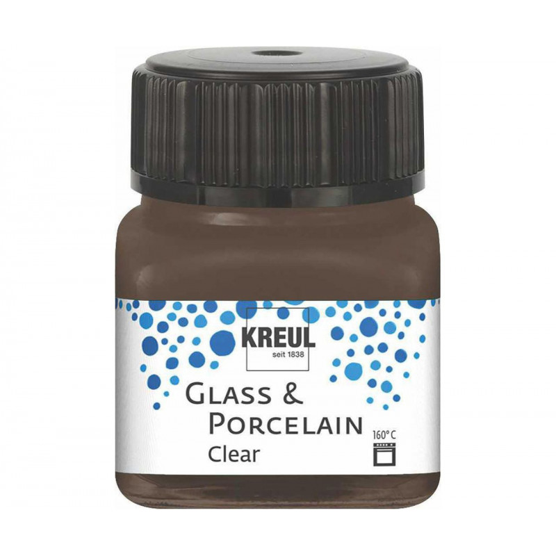 Barva na sklo a porcelán KREUL clear espreso hnědá 20 ml