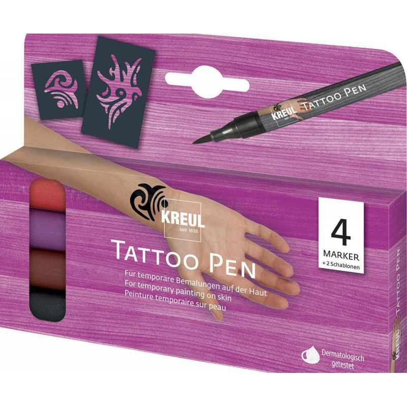 Sada Tetovací fix KREUL Tattoo Pen 4 ks KMENY