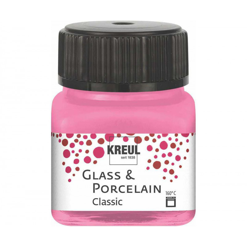 Barva na sklo a porcelán KREUL classic růžová 20 ml