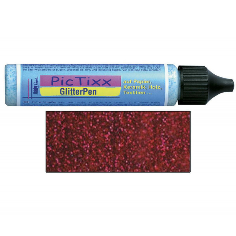 Plustrovací pero PicTixx GlitterPen 29 ml červená