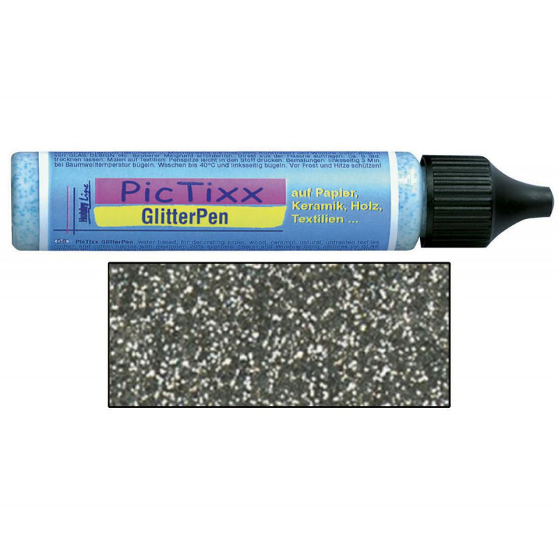 Plustrovací pero PicTixx GlitterPen 29 ml stříbrná