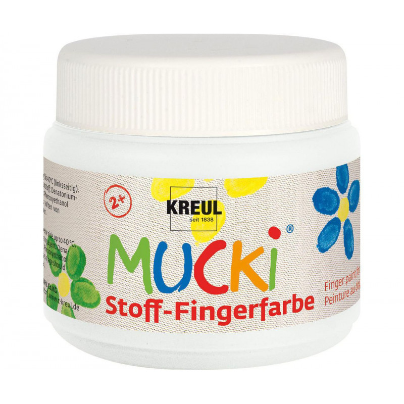 Prstová barva na textil MUCKI bílá 150 ml