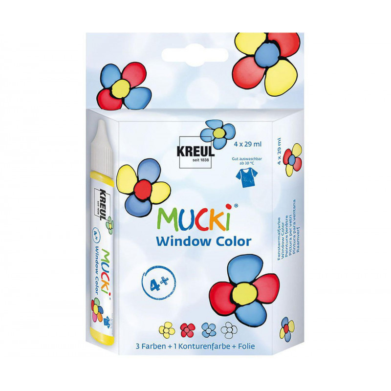 Sada Barva na sklo MUCKI WINDOW COLOR 29 ml v tubě 4 barvy