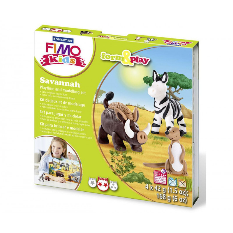 Sada FIMO kids Form & Play Zvířátka ze Savany