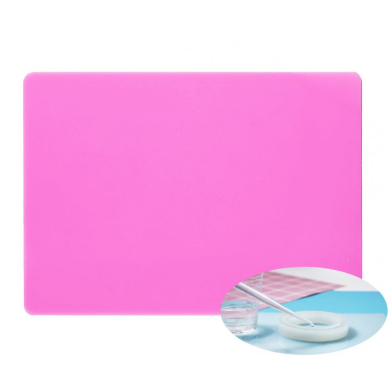 Silikonová podložka na vytvrzování a sušení epoxidových šperků, růžová, rozměry 21 cm x 14, 5 cm 1 kus