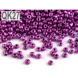 50g Rokajl 12/0 - 2mm Metalický, Neprůhledný, Korálky