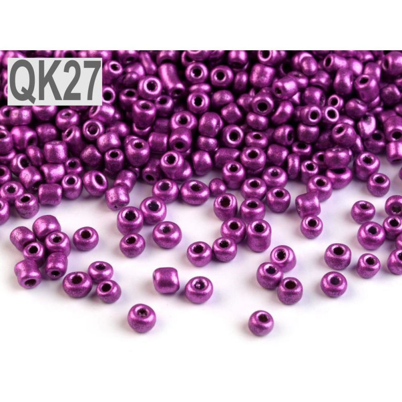 50g Rokajl 12/0 - 2mm Metalický, Neprůhledný, Korálky