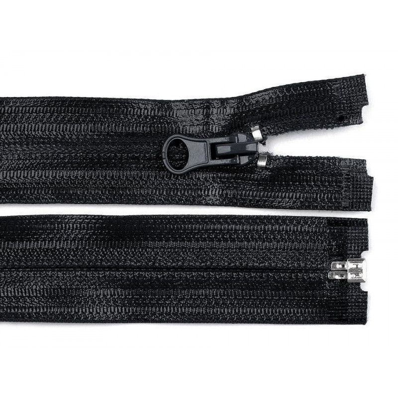 1ks Black Voděodolný Zip Šíře 6mm Délka 70cm Spirálový, Spirálové Dělitelné Voděodolné, Zipy Textilní Galanterie