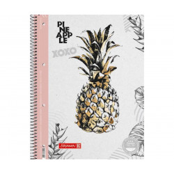 Student Blok A4 Linka Ananas 90g Spirálové Bloky Výtvarné Potřeby Brunnen