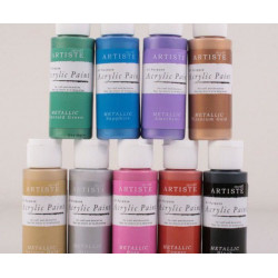 Akrylové Barvy Artiste Metalické 59ml Docrafts Vánoční Třpytky Vánoce Scrapbooking Papír