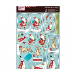 3d Papírové Výřezy - Santa Claus Se Sobem A Sněhulákem Docrafts Vánoční Materiál Vánoce Scrapbooking