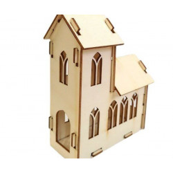 3d Kostel - Dřevěná Dekorace (1ks), Docrafts Dřevěné, Ozdoby Scrapbooking Papír