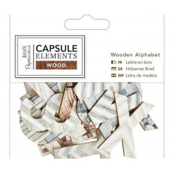 Abeceda Elements Wood - Dřevěné Dekorace (27ks), Docrafts Ozdoby Scrapbooking Papír