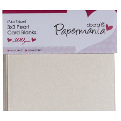 7x7cm Přání A Obálky 20ks (300g/m2) - Perleťové Bílé, Docrafts Čtvercové, Blahopřání, Scrapbooking Papír