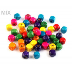 10g Mix Dřevěné Korálky Kostka 8x8mm